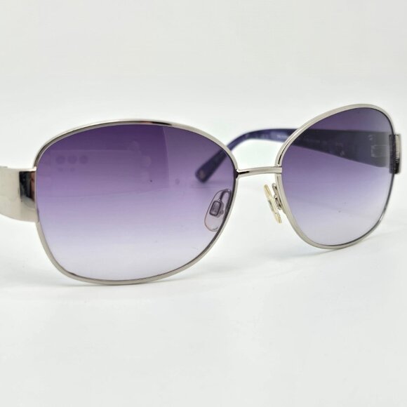 Bebe BB7054 Delicious Silver Purple Cheetah Print Frame Purple Lens Sunglasses - Picture 6 of 13